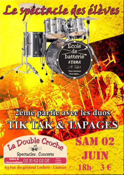 ECOLE DE BATTERIE Jean-Michaël TALLET + TIK TAK + TAPAGES