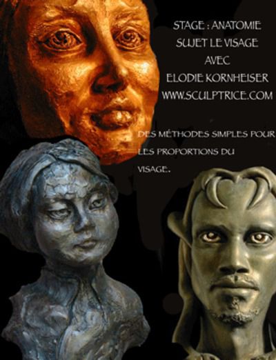 stage d'anatomie sur argile , sujet le portrait