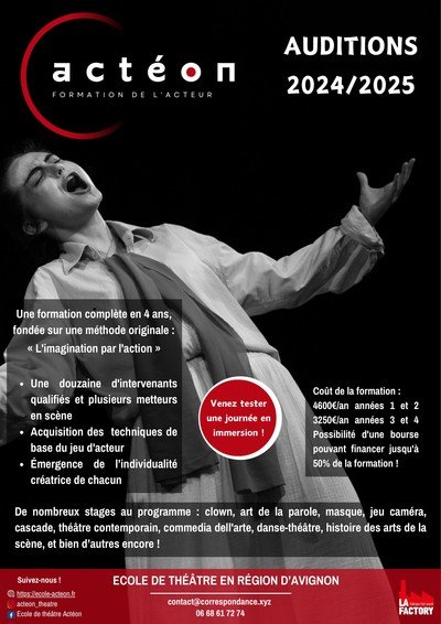 École de théâtre Actéon - Formation de l'acteur