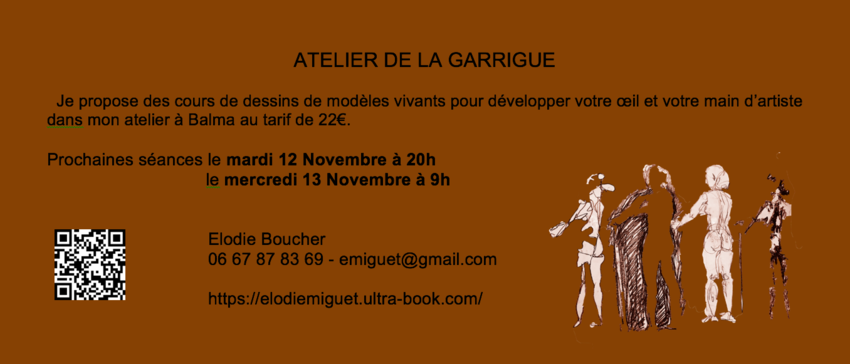 Atelier de la Garrigue - Cours de dessins de modèles vivants