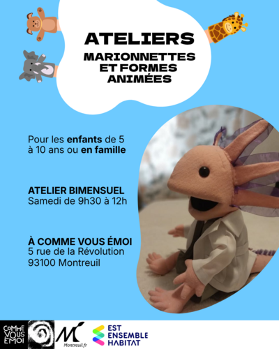 Cie L'Aspirale - Amalia Domergue - Ateliers  Marionnettes et formes animées