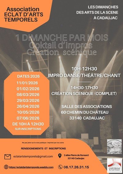 ECLAT D'ARTS TEMPORELS - LES DIMANCHES DES ARTS DE LA SCENE
