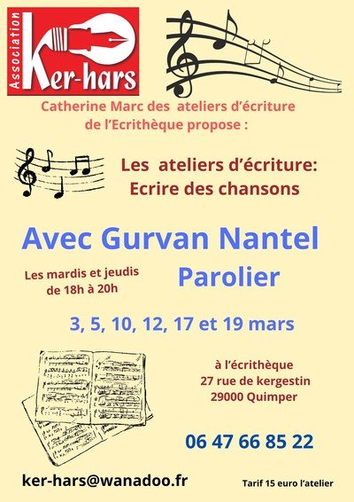 L'écrithèque - Ateliers  d'écriture chansons