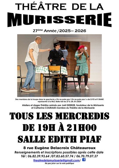 Théâtre de la Mûrisserie - Atelier Théâtre avec Catherine COURAUD & Joël DERRIER