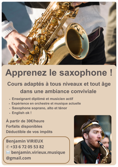 Ben Musique - Cours de saxophone