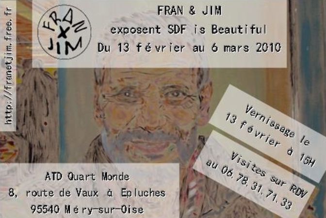 Fran et Jim exposent SDF is Beautiful à ATD Quart Monde