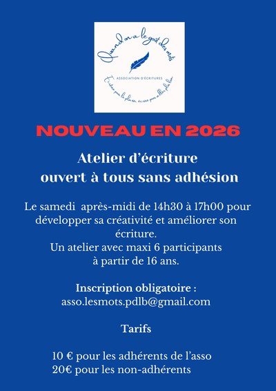 Le goût des  mots  - Atelier d'écriture