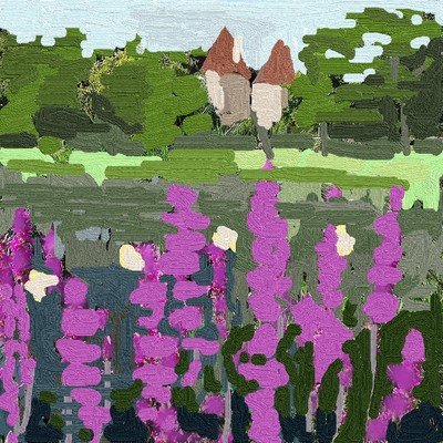 Peinture alla prima dans les jardins du Château de Corbelin