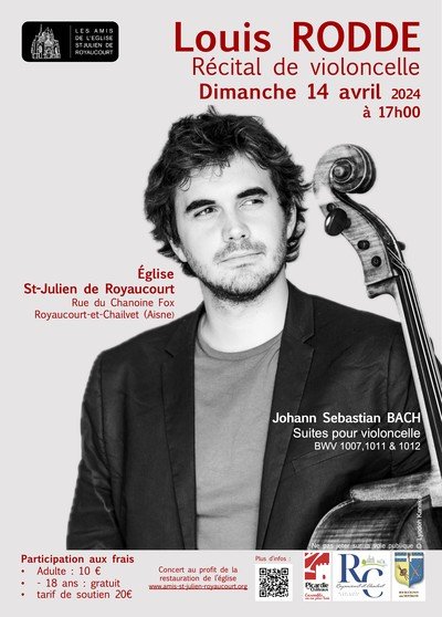 Récital-Louis Rodde, violoncelliste- Trois Suites de JS Bach