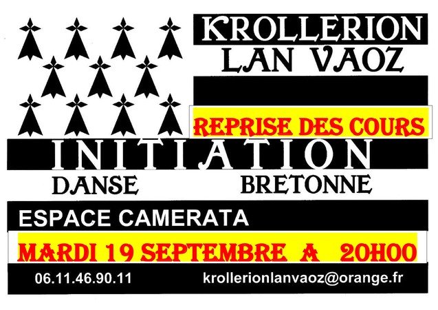 krollerion lan vaoz - Reprise de cours de danse bretonne