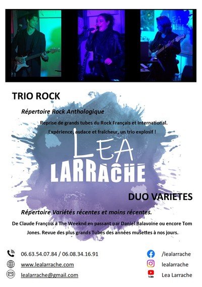 LEA LARRACHE  - Duo Variétés/Trio rock - animations musicales