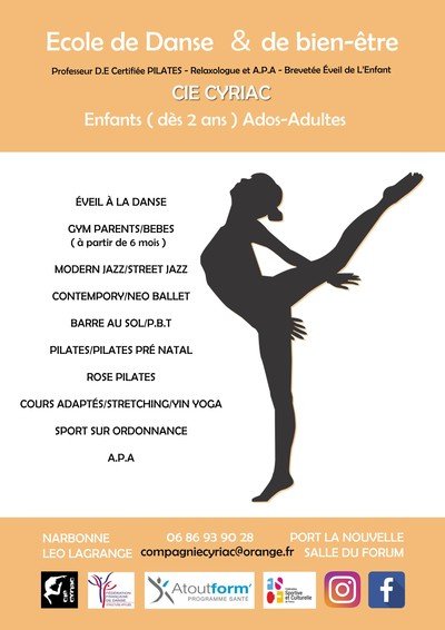 Ecole de danse Cie Cyriac - Cours de Pilates et Barre au sol