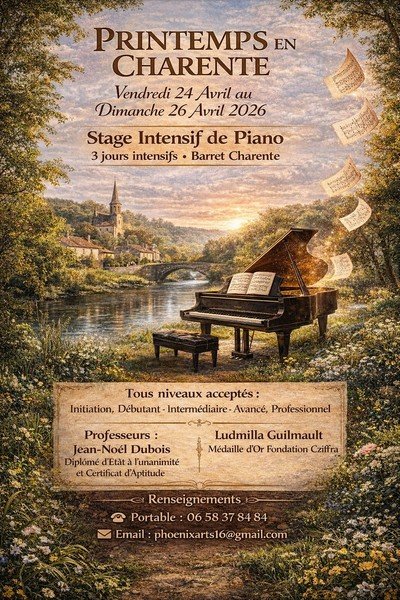 Printemps en Charente ,stage de piano, 3 jours intensifs 