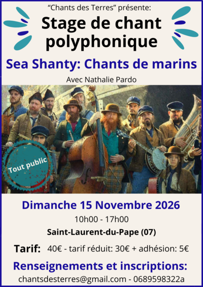 Stage de chant polyphonique: Sea shanties!