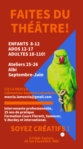 Cie La Mezcla - Rentrée ateliers théâtre enfants, ados, adultes 20 Sept.