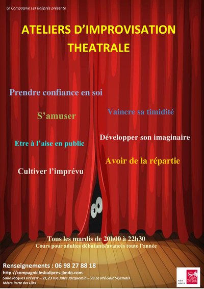 Compagnie Les Baliprés - Cours d'improvisation théâtrale 2023-2024 