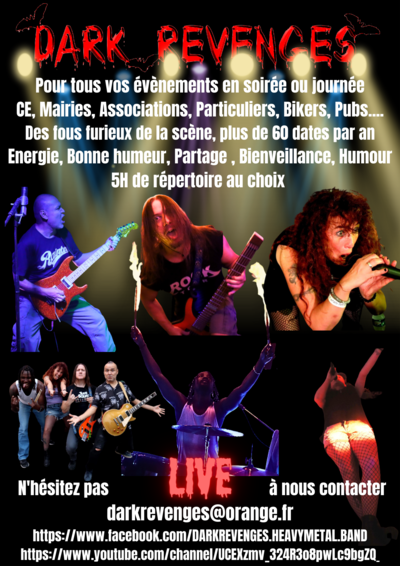 DARK REVENGES - Groupe Pop, Rock, Années 80, 90 pour tous vos évènements