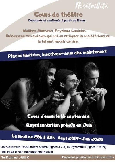Théâtricité - Cours de théâtre amateur 