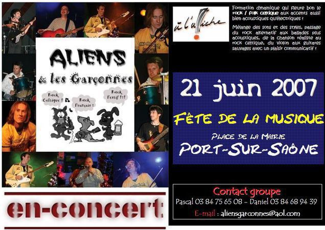 Aliens et les garçonnes, Rock Celtique à Port sur Saône 