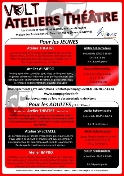 Cie VOLT Théâtre - Ateliers théâtre Nyons