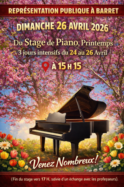 Concert de Printemps, stage de piano, 3 jours intensifs 