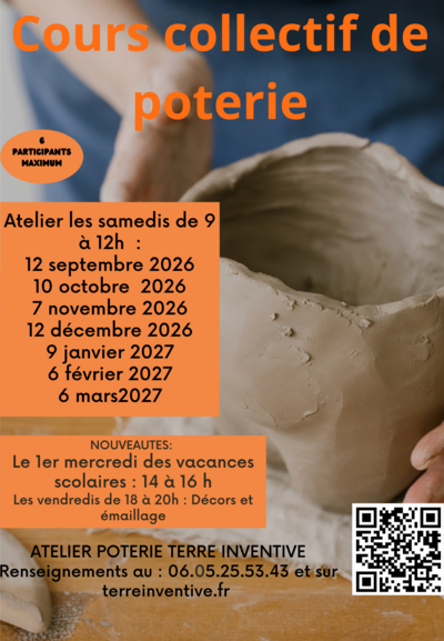 Atelier poterie terre Inventive - Atelier créatif céramique