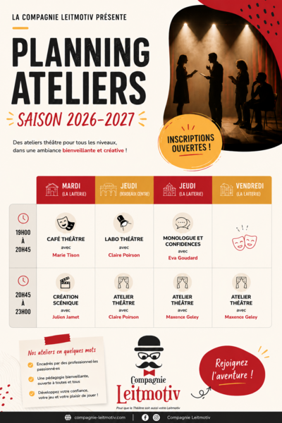 Compagnie Leitmotiv -  Cours de théâtre adultes – Débutants et confirmés