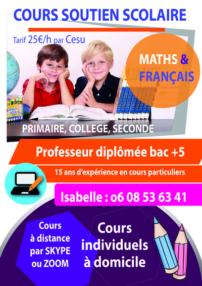 Isabelle - COURS PARTICULIERS MATHS & SOUTIEN SCOLAIRE