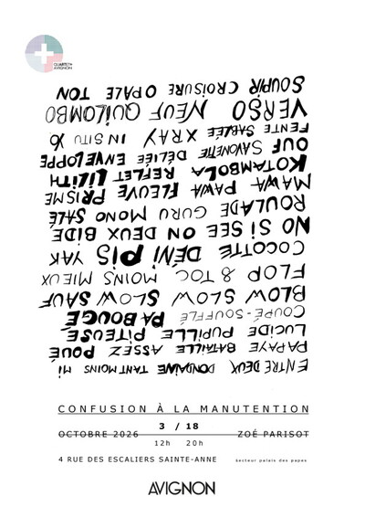 Confusion à la manutention, une exposition de Zoé Parisot