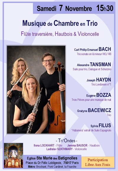 Musique de Chambre: Flute traversière, Hautbois, Violoncelle