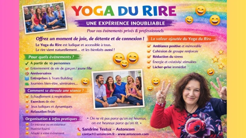 Sandrine - Envie d'une dose de bonne humeur ? Essayez le Yoga du Rire