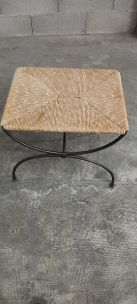 Tabouret X fer forgé