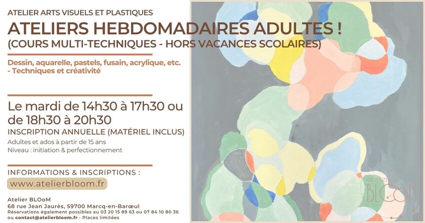 atelier BLOoM - Cours d'art adultes - Multi-techniques 