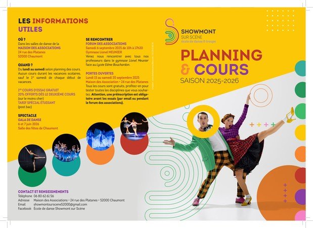 Ecole de danse SHOWMONT SUR SCENE - Planning cours rentrée 2025-2026