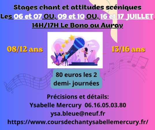Stages de chant, technique vocale et attitudes scéniques