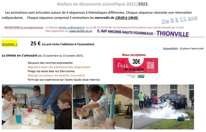 Techtic&Co - Ateliers de découverte scientifique 2021/2022