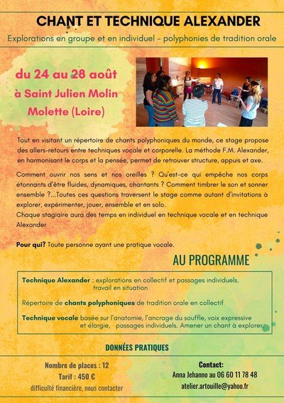 stage voix/chant et technique alexander