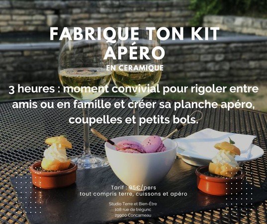 Atelier poterie à thème "Créer son kit apéro" en céramique