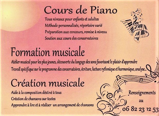 Martine DUNAND - Cours de piano rentrée 2022