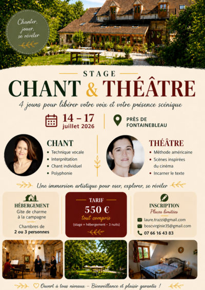 Stage de chant et théâtre à la campagne