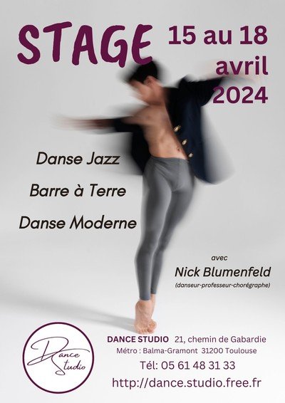 Stage de danse de printemps avec Nick Blumenfeld à Toulouse