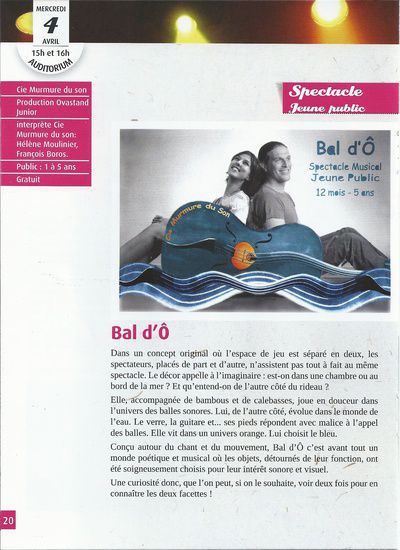Bal d'Ô, spectacle musical petite enfance