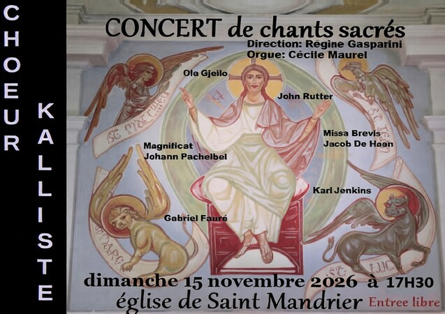 Concert de chants sacrés Choeur de chambre Kalliste Toulon