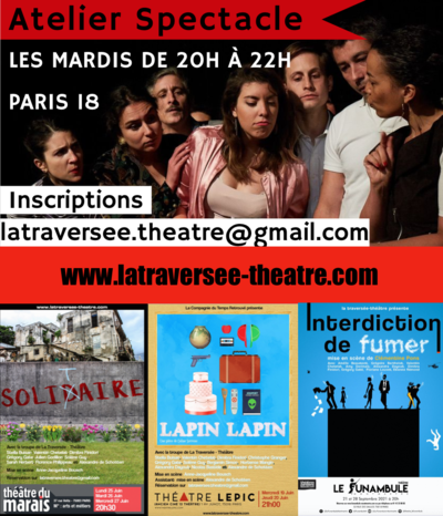 La Traversée-théâtre - Cours de théâtre pour adultes amateurs Paris 9 et 10.