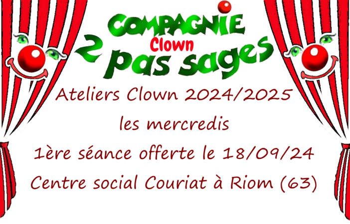 Compagnie 2 pas sages - Cours de clown hebdomadaires 2024/2025