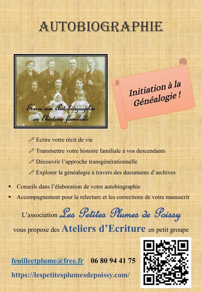Les Petites Plumes de Poissy - Ecriture Autobiographique et initiation à la Généalogie