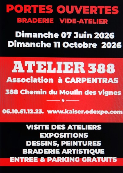 PORTES OUVERTES ATELIER 388 CARPENTRAS