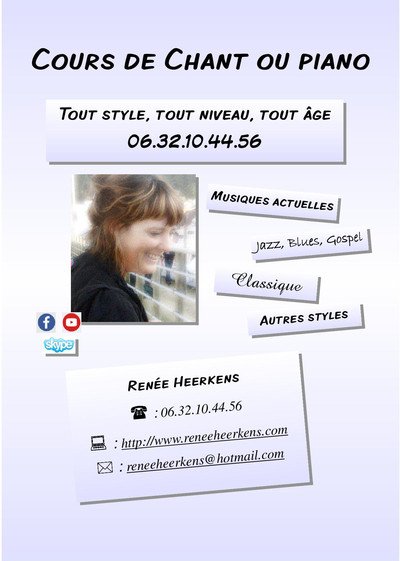 Renée Heerkens - Cours de chant & piano