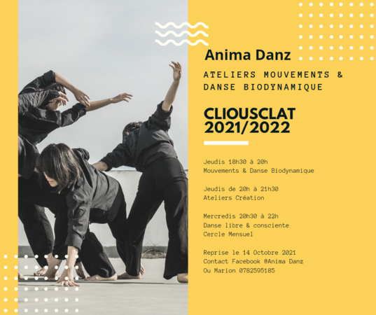 Compagnie Anima Danz  - Atelier mouvement et danse Biodynamique-Atelier Création 