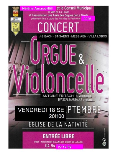 CONCERT : ORGUE ET VIOLONCELLE